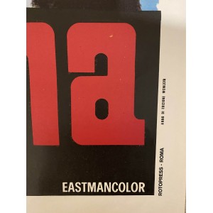 Manifesto 2F Originale Roma 1972 Federico Fellini 100X140 CM 2