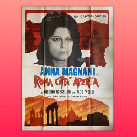 Poster Manifesto 4F Roma Città Aperta - Rossellini Anna Magnani Rome Open City
