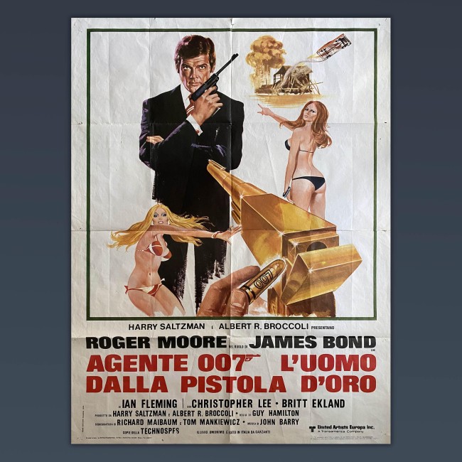 Poster Manifesto 007 L'Uomo Dalla Pistola D'oro, Roger Moore -100X140 XM