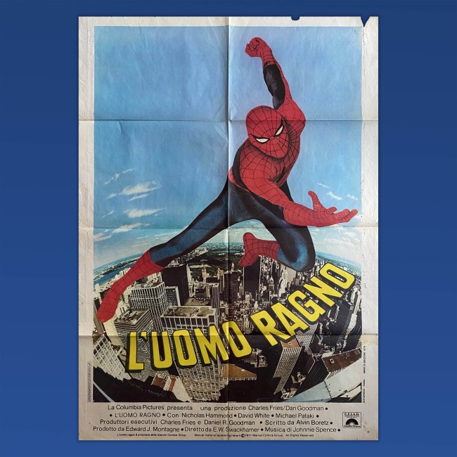 Manifesto Cinematografico Vintage Originale  2F L'Uomo Ragno 1977 SPIDER MAN  Nicholas Hammond 100X140
