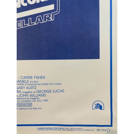 Locandina Originale Star Wars L'Impero Colpisce Ancora The Empire Strikes Back 1980
