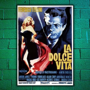 Film Poster Cinema La Dolce Vita, Federico Fellini  70x100 CM