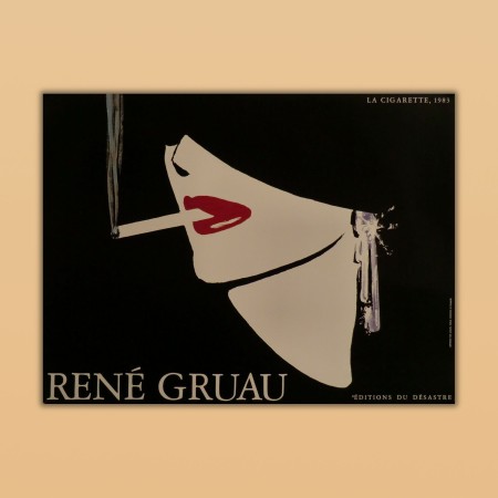La Cigarette 1983 Poster Pubblicitario Originale Vintage René Gruau
