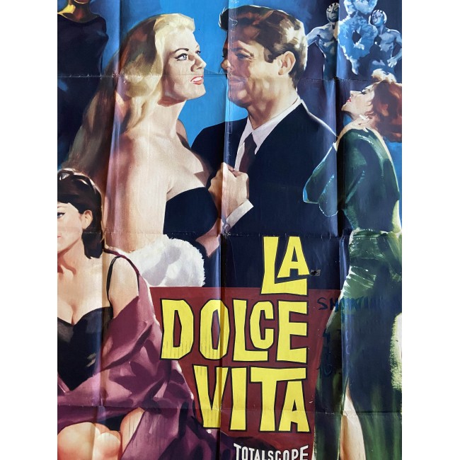 La Dolce Vita Manifesto Originale Artwork Olivetti 2F 100X140 CM