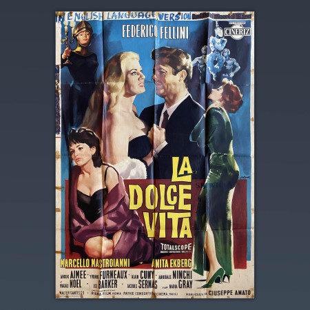 Manifesto Originale 2F La Dolce Vita - Federico Fellini - 1960