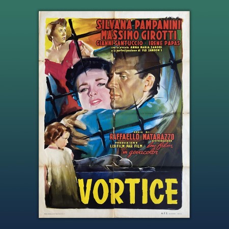 Manifesto Vortice - 1953 - Massimo Girotti, Silvana Pampanini