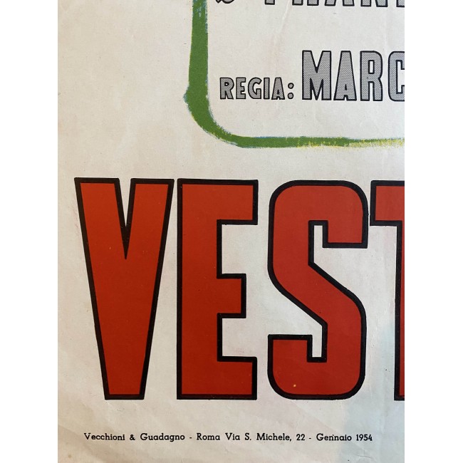 Manifesto Vestire Gli IGnudi - 1954 - Pirandello - Marcello Pagliero