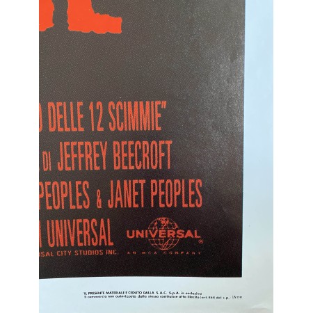 Manifesto L'Esercito Delle 12 Scimmie Twelve Monkeys Bruce Willies