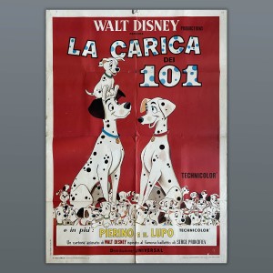 Manifesto 2F La Carica Dei 101 Walt Disney One Hundred and One Dalmatians