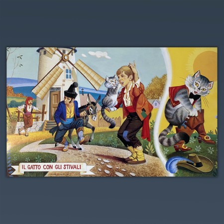 Poster vintage Il Gatto Con Gli Stivali 97X60 CM