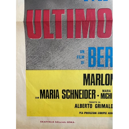 Ultimo Tango A Parigi - 1972 - Manifesto 2F - Marlon Brando, Bertolucci, Last Tango in Paris