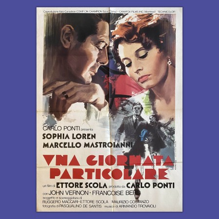 Manifesto Una Giornata Particolare (1977) Mastroianni, Loren, Scola - 100140 CM