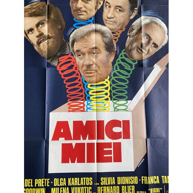 Manifesto Amici Miei 4F - 1975 -  Ugo Tognazzi, Gastone Moschin,  Philippe Noiret