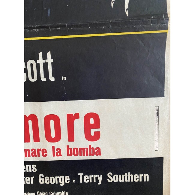 Il dottor Stranamore Dr. Strangelove - Kubrick-  Poster Manifesto Originale 1964 -