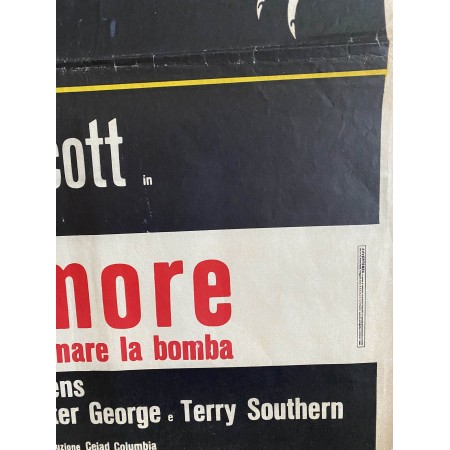 Il dottor Stranamore Dr. Strangelove - Kubrick-  Poster Manifesto Originale 1964 -