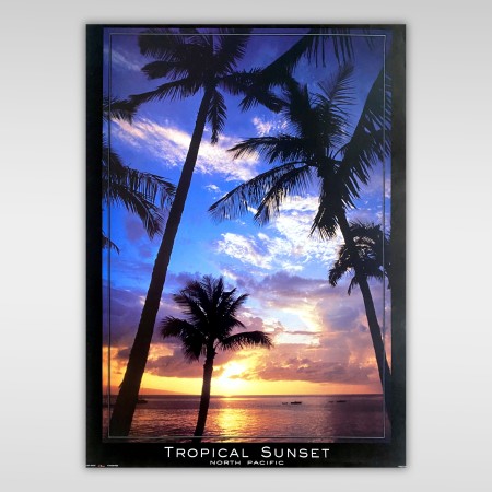Tropical Sunset - Tramonto Tropicale - Poster Vintage - North Pacific