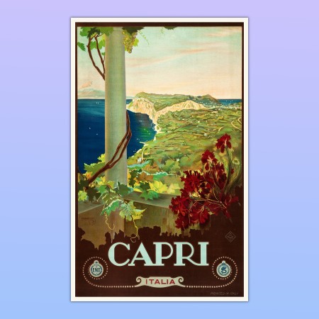 Mare Poster Capri Paesaggio Golfo Di Napoli Paesaggio Italy