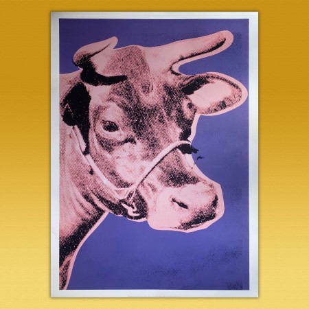 Poster gigante Andy Warhol Cow,pink & purple - Mucca Stilizzata Pop Art