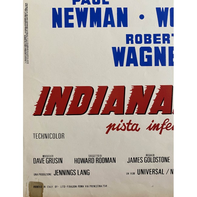Indianapolis Pista Infernale - 1969 - Paul Newman - Locandina Cinematografica Originale Prima Edizione