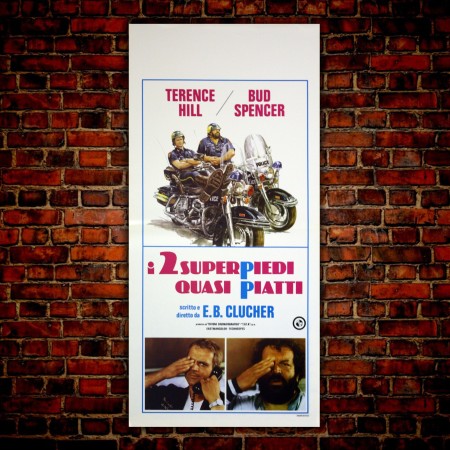 Locandina Originale I Due Super Piedi Quasi Piatti - 33x70 - Bud Spencer, Terence Hill