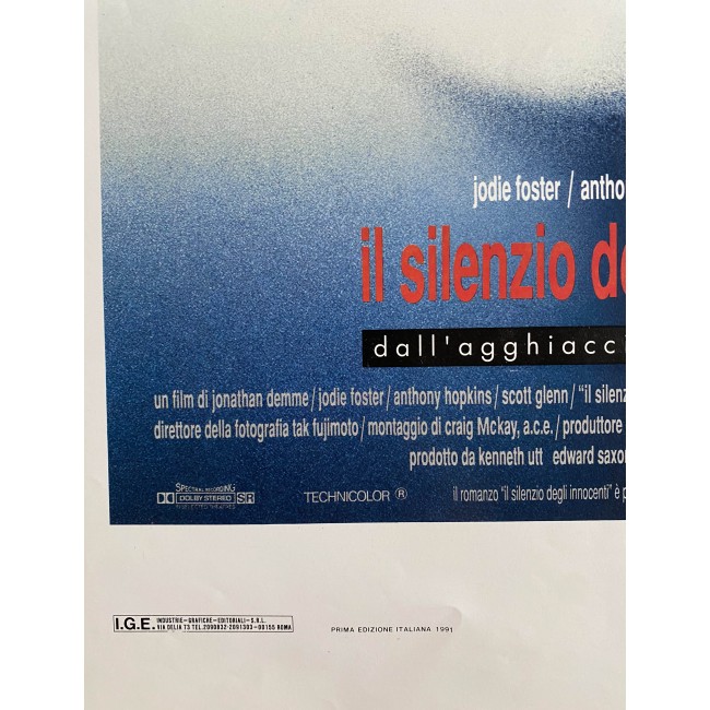 Locandina cinematografica originale Il Silenzio Degli Innocenti -  Full Cast & Crew - 1991