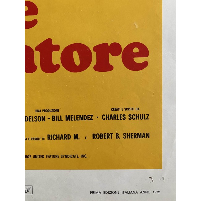 Poster Locandina cinematografica originale  Snoopy Cone Contestatore - Come Home - Schulz - 1972