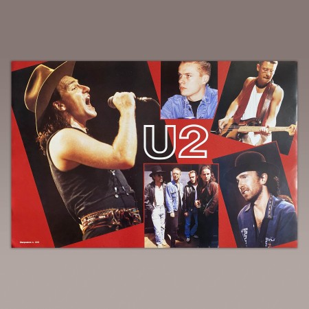 Poster Vintage U2 Bono Vox - Anni 90 - 98X66 CM