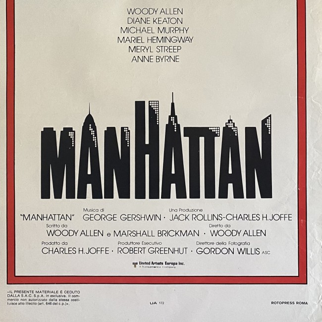 Poster Locandina cinematografica Manhattan - 1979 - Woody Allen