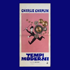 Locandina Originale tempi Moderni Charlie Chaplin 33X70 CM