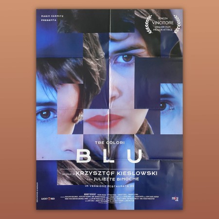 Poster Manifesto Cinema Tre Colori Film Blu -  Krzysztof Kieslowski