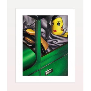 STEFANO BOLCATO "Autoritratto sulla Bugatti" Poster firmato