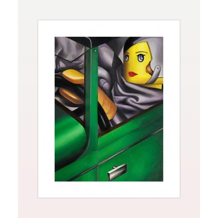 STEFANO BOLCATO "Autoritratto sulla Bugatti" Poster firmato