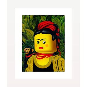 STEFANO BOLCATO Scimmia E Nastro - Frida Kahlo LEGO POSTER