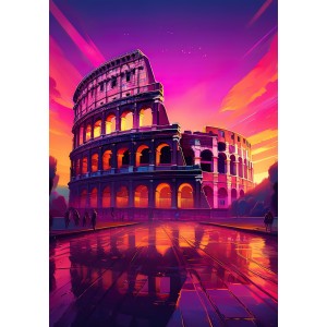 Poster Artistico Colosseo Roma Italia