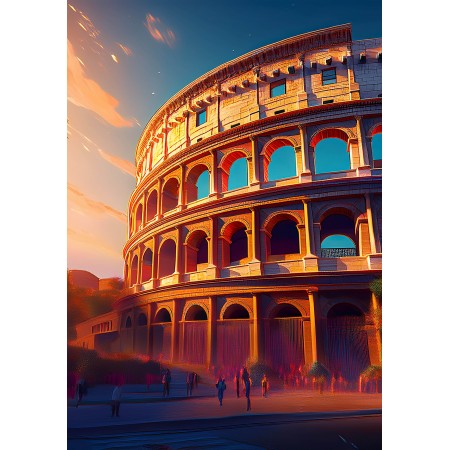 Poster Artistico Colosseo Roma Italia