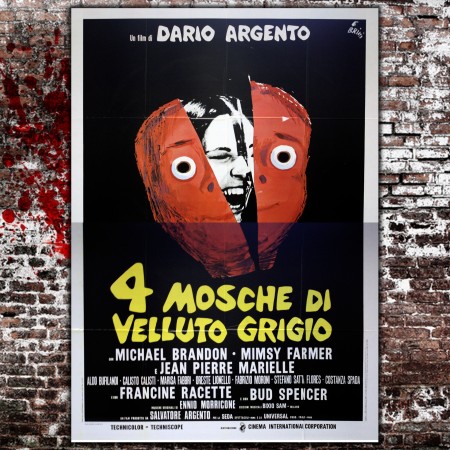 Manifesto Originale 4 Mosche Di Velluto Grigio - Dario Argento - 140x200 CM