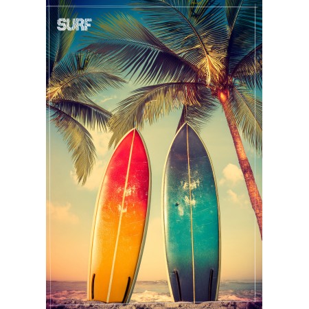 Poster Surf Tavole Beach Artistico- 1094