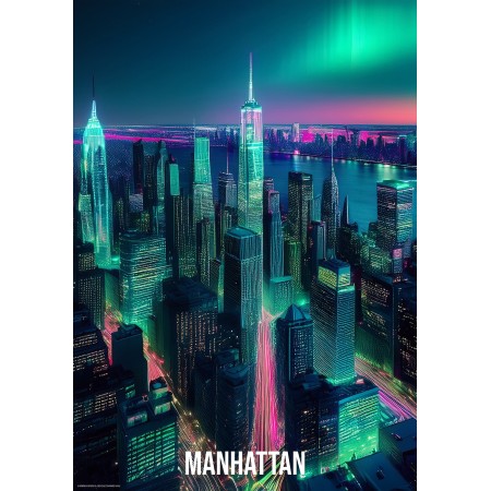 Poster Artistico Manhattan New York - 1096