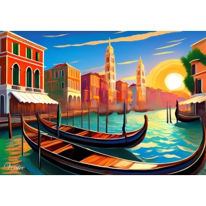 Venice Italy Poster Artistico Venezia Gondole - 1097