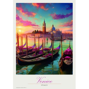 Venice Italy Poster Artistico Venezia Gondole - 1098