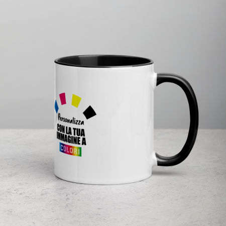Tazza In Ceramica Bianca Con Interno Colorato Personalizzata