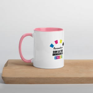 Tazza In Ceramica Bianca Con Interno Rosa - Personalizzata 2