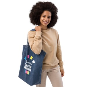 Borsa Shopping Bag Shopper Denim Jeans Personalizzata a colori, foto, grafica, immagini,logo 2