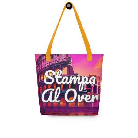 Shopper Shopping Bag Con Stampa All Over - A Piena Superficie