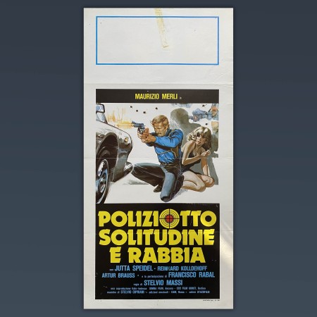 Locandina cinema Poliziotto Solitudine E Rabbia - 1980 - Maurizio Merli