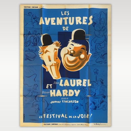 Manifesto Les Aventures De Stan Laurel Et Oliver Hardy 120X160 CM Stanlio E Ollio