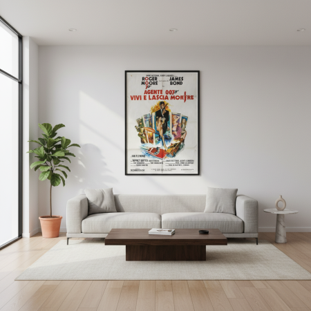 Manifesto Agente 007 Vivi E Lascia Morire Roger Moore - 1973 - 100X140 CM