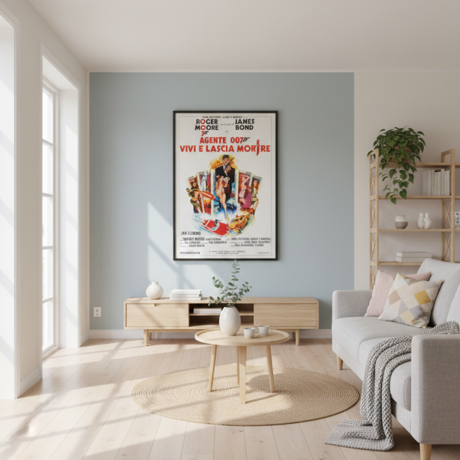 Manifesto Agente 007 Vivi E Lascia Morire Roger Moore - 1973 - 140X200 CM