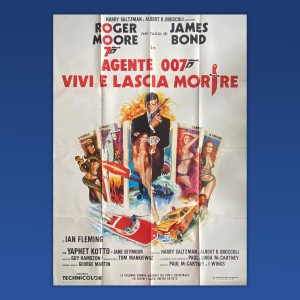 Manifesto Agente 007 Vivi E Lascia Morire Roger Moore - 1973 - 140X200 CM - 007 JAMES BOND