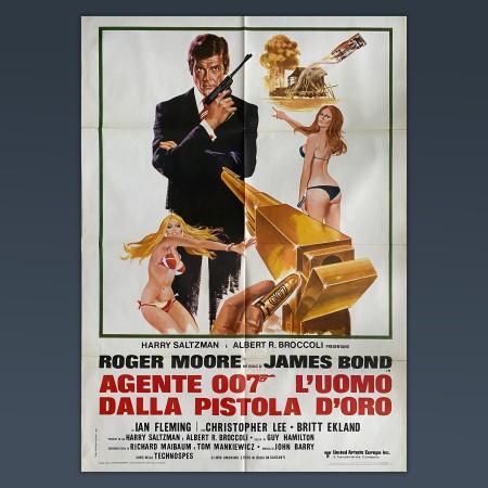 Manifesto L'Uomo Dalla Pistola D'Oro 100x140 CM - 1974 - 007 James Bond